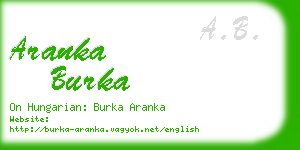 aranka burka business card